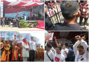 foto dua peristiwa aksi protes sempat terjadi dari kedua masa pendukung paslon